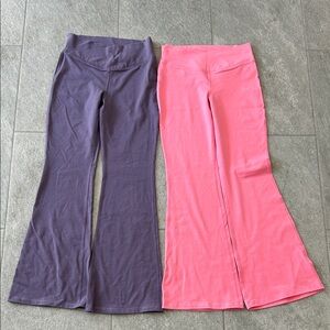 Old Navy Girls Purple and Pink High Rise Flare Leggings